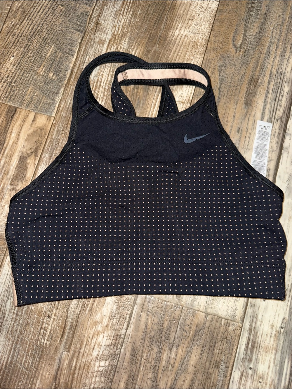Nike Black Perforated High-Neck Racerback Sports Bra